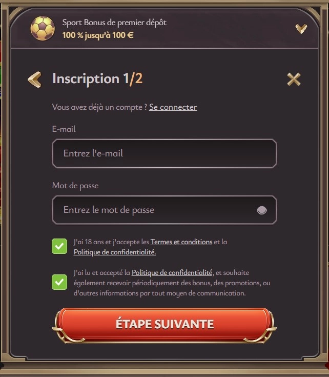 Vicibet casino s'inscrire